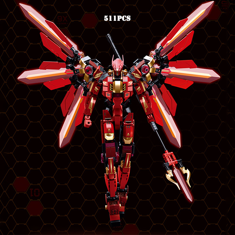 Board Game Unmatched - 511pcs Red Mecha Assembly Building Blocks