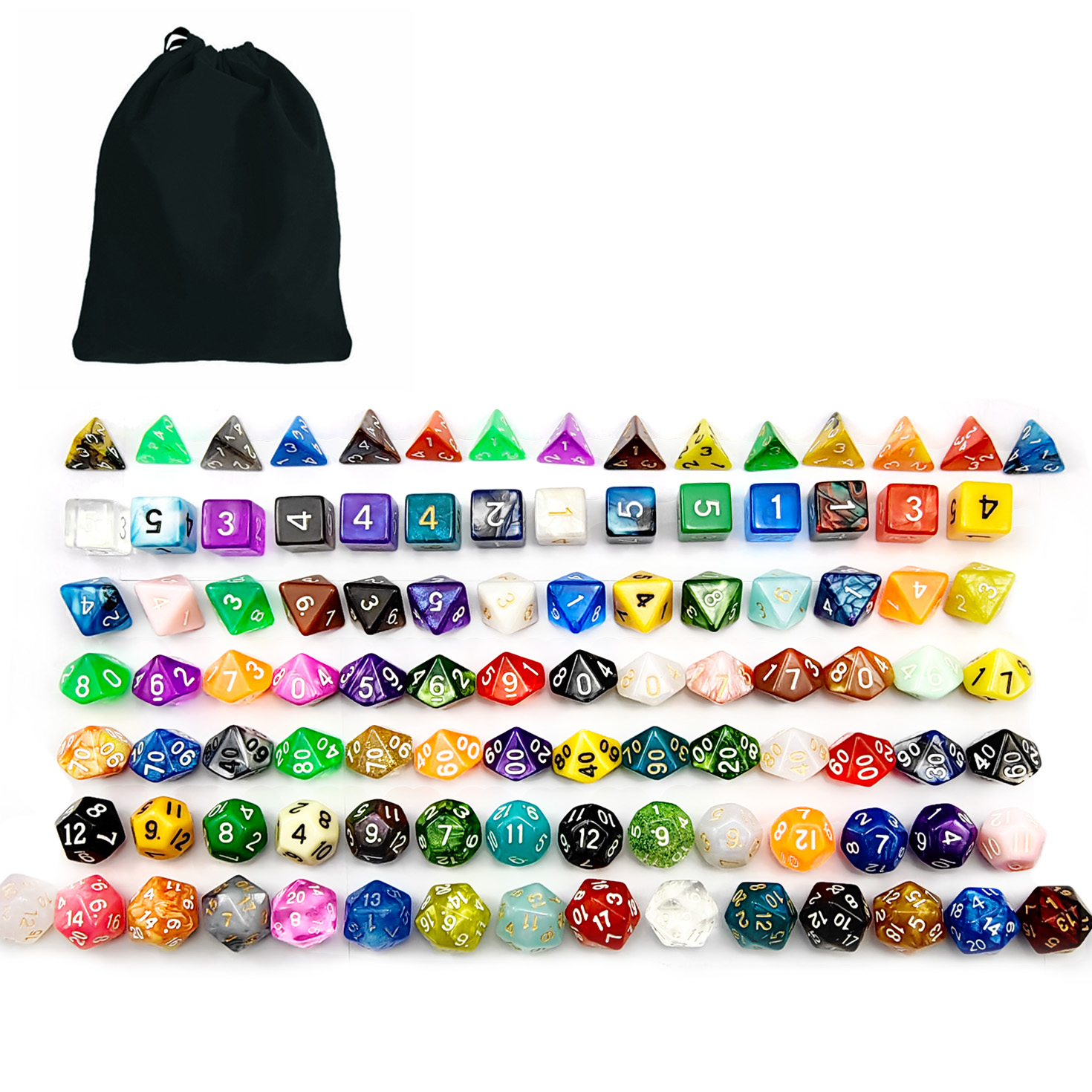 Dice Set Polyhedral - Bescon 100pcs Big Set of Random