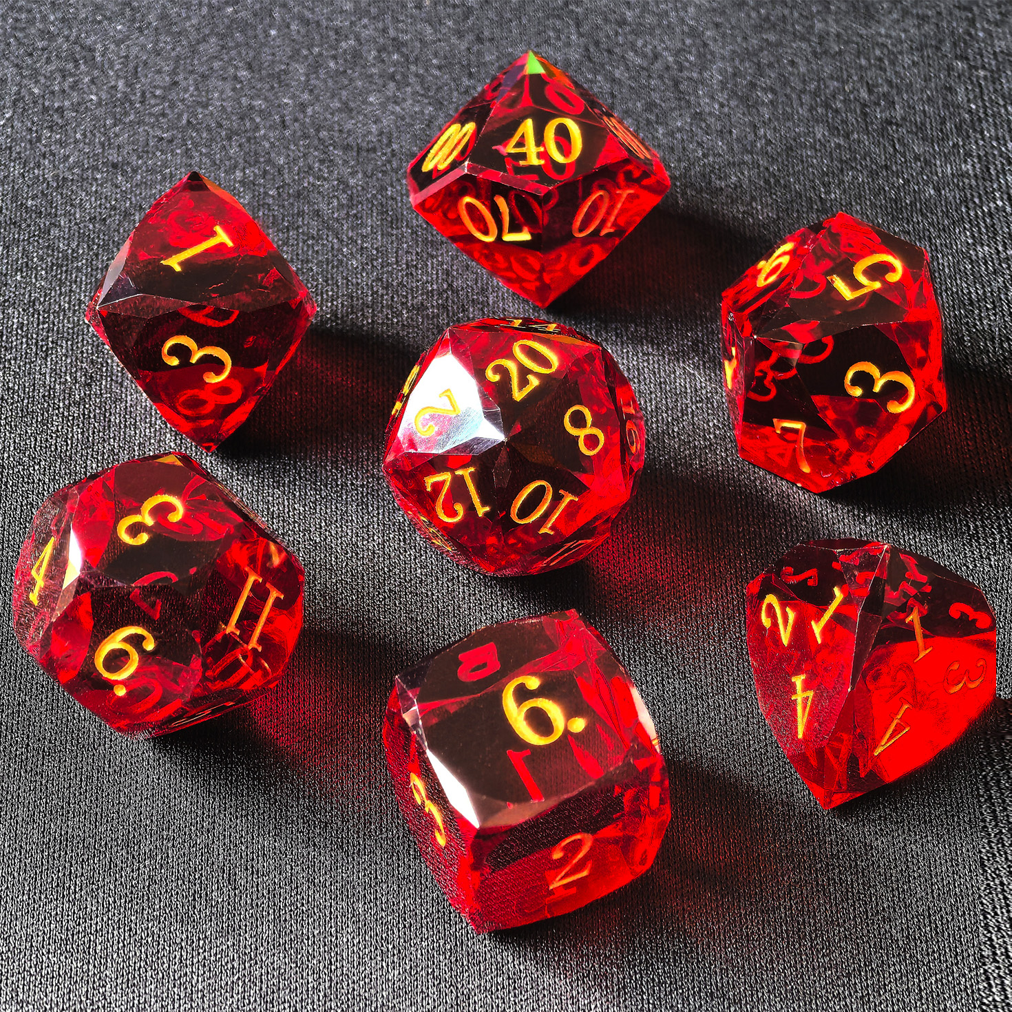 Dice Set Polyhedral - Crystal Multifaceted Polyhedral Dice Set 7