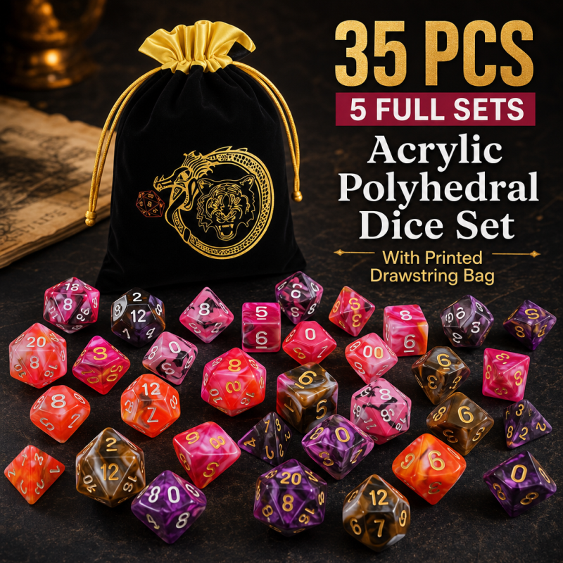Dice Set Polyhedral - DND 5 Sets 35 pcs Polyhedral