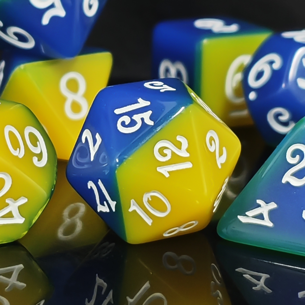 Board Game Electronic Table - Blue & Yellow Dual Color Polyhedral