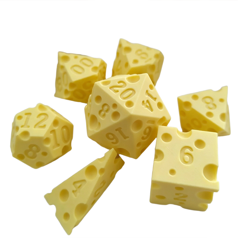 Board Game Electronic Table - Cheese Polyhedral Dice Set Layered Cheese-shaped