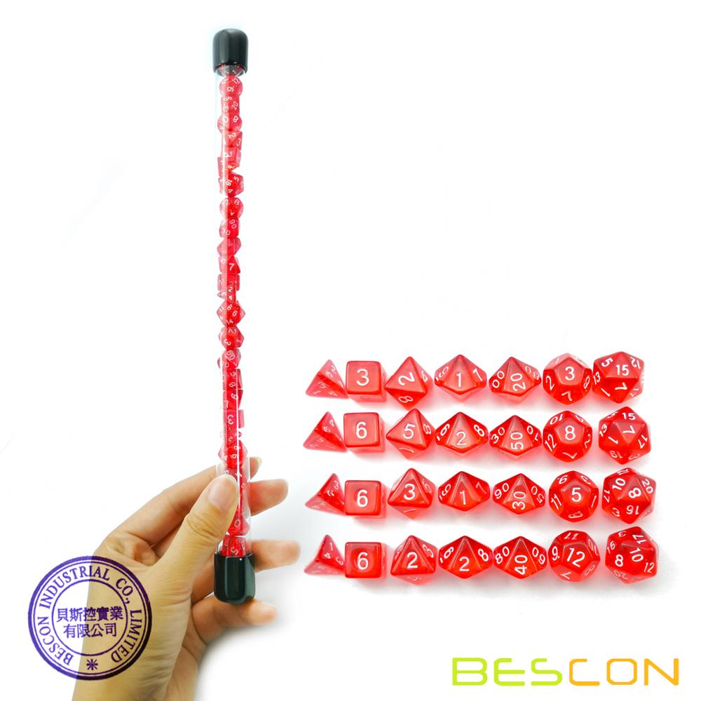 Bescon 28pcs Translucent Red M - Dice Set Polyhedral review and price