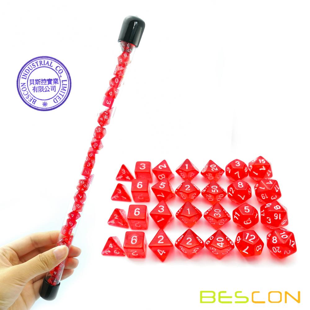 Bescon 28pcs Translucent Red M - Dice Set Polyhedral review and price