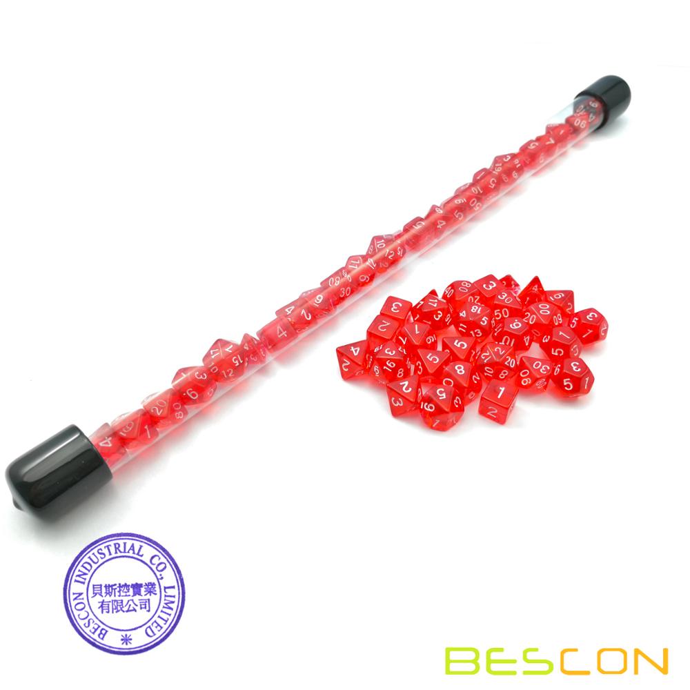 Bescon 28pcs Translucent Red M - Dice Set Polyhedral review and price