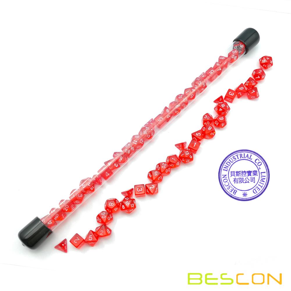 Bescon 28pcs Translucent Red M - Dice Set Polyhedral review and price