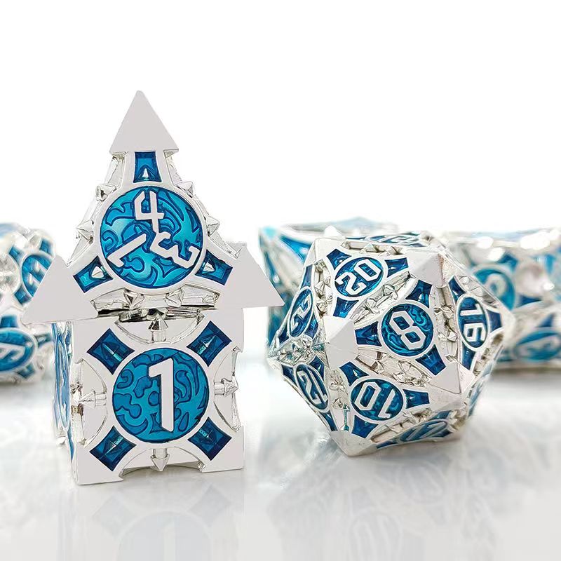 7 Pcs Cosplay D4-D20 DND Brass - Dice Set Polyhedral review and price