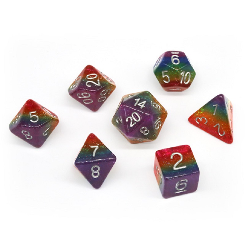 7Pcs/Set Polyhedral Rainbow Di - Dice Set Polyhedral review and price