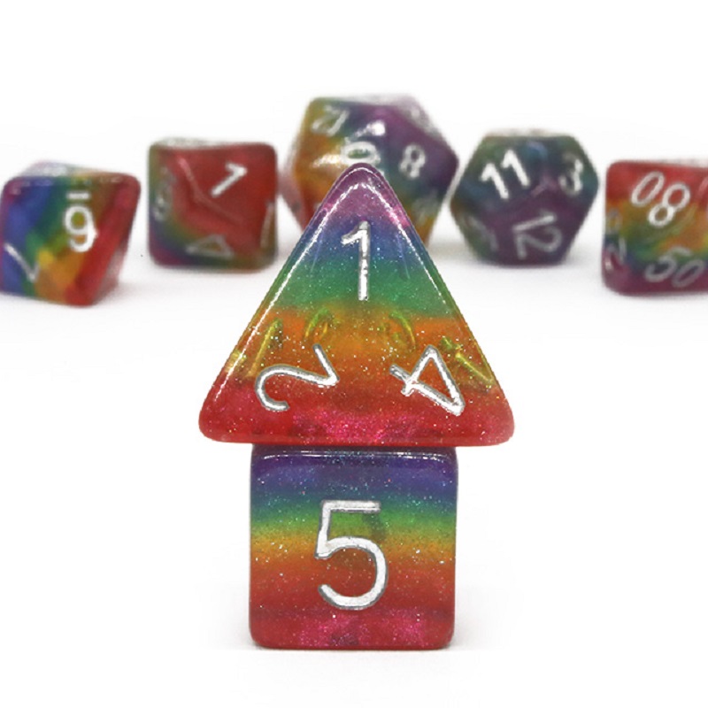 7Pcs/Set Polyhedral Rainbow Di - Dice Set Polyhedral review and price