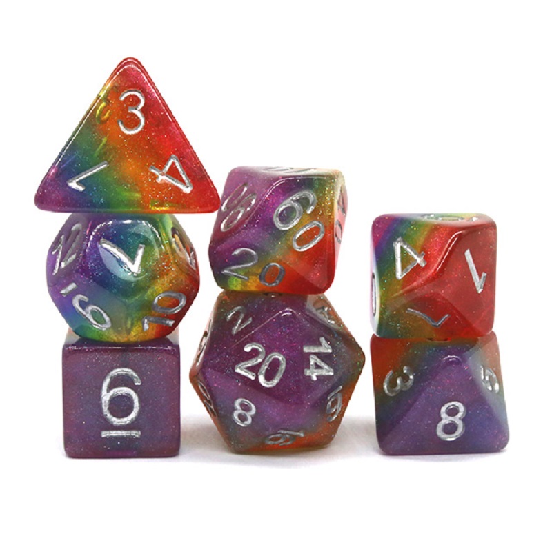 7Pcs/Set Polyhedral Rainbow Di - Dice Set Polyhedral review and price