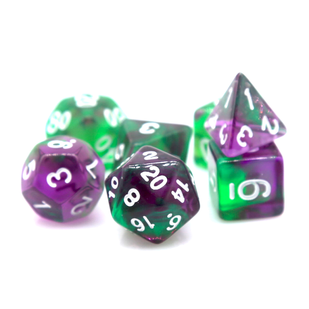 7Pcs blend color Purple & Gree - Dice Set Polyhedral review and price