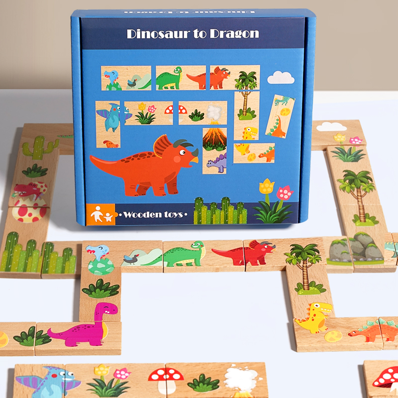 Wooden Dinosaur Domino Matchin - Board Game Oath review and price