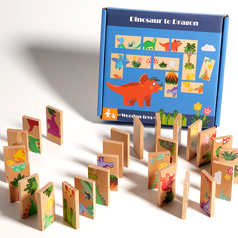 Wooden Dinosaur Domino Matchin - Board Game Oath review and price