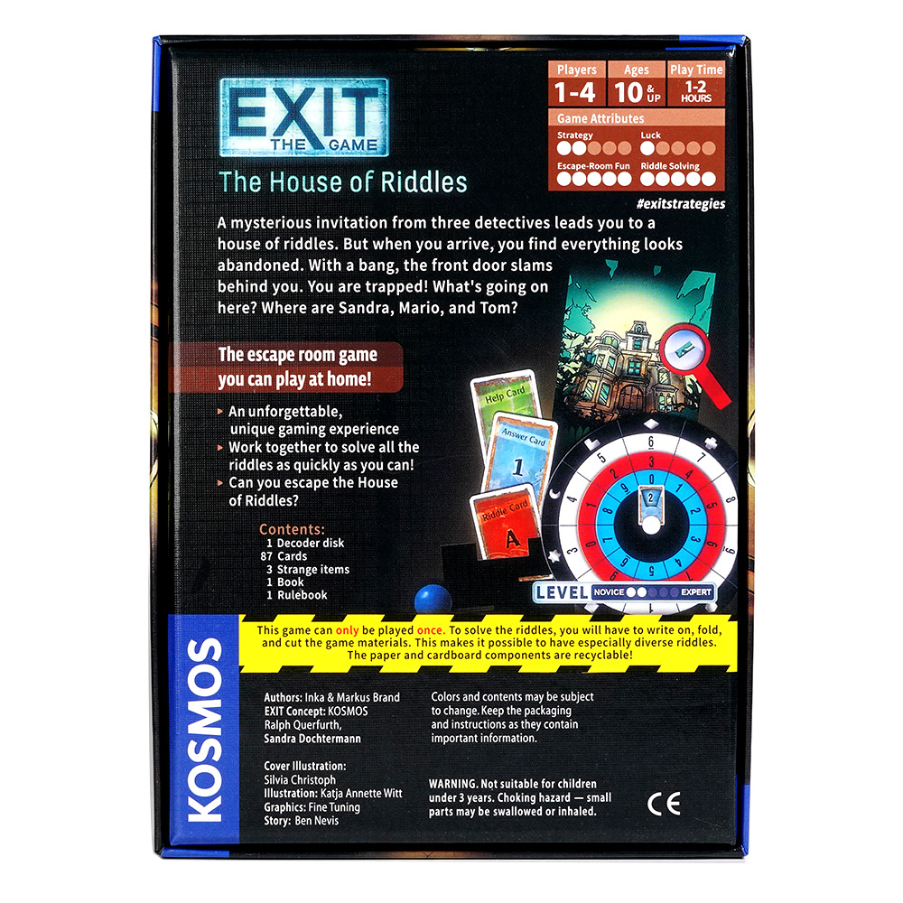 EXIT: The House of Riddles - U - Board Game Risk review and price