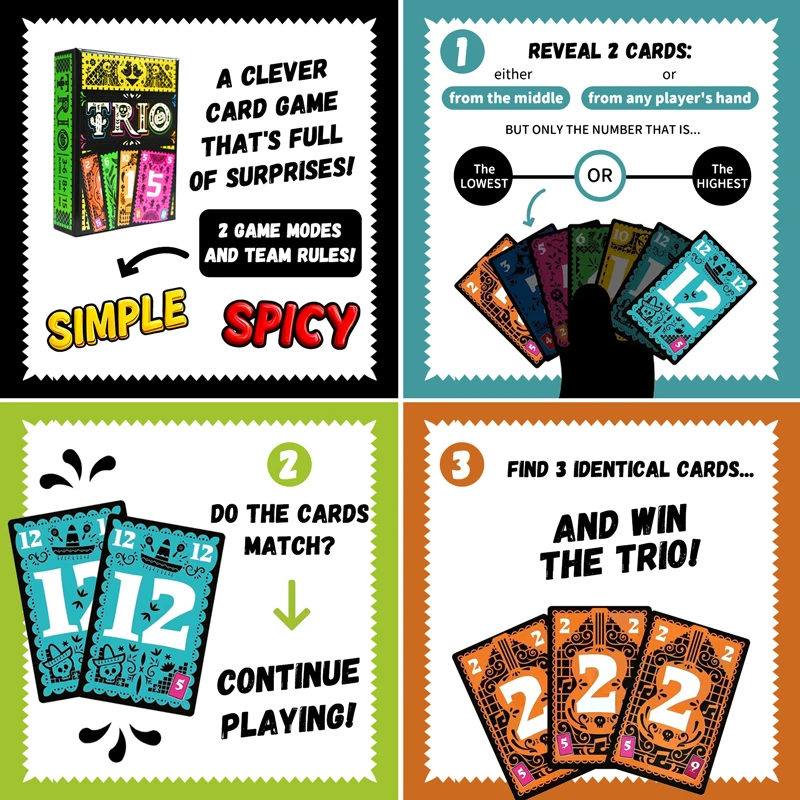 Strategic Card Board Game TRIO - Board Game With Questions review and price