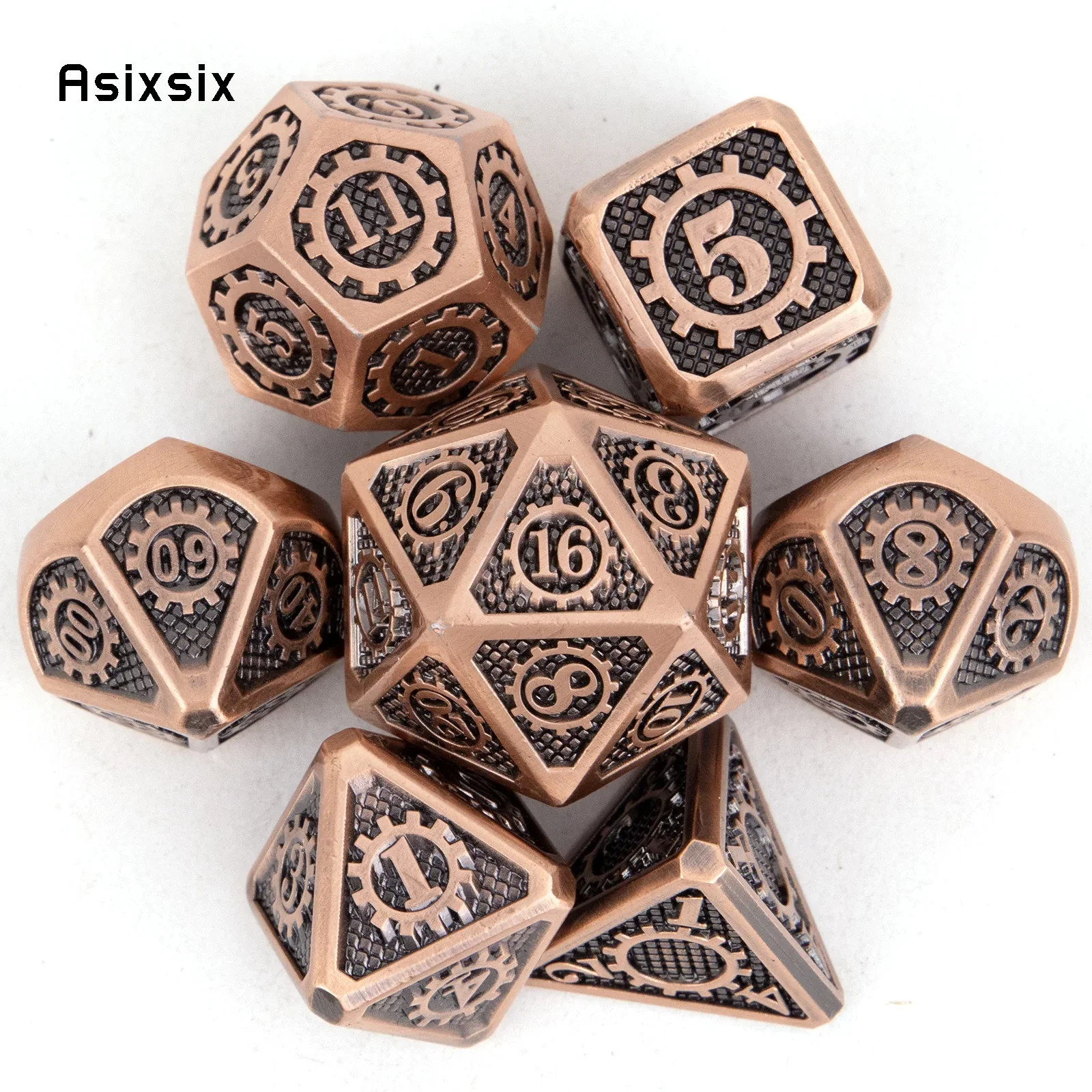 7 Pcs Yellow Black Gear Wheel  - Dice Set Polyhedral review and price
