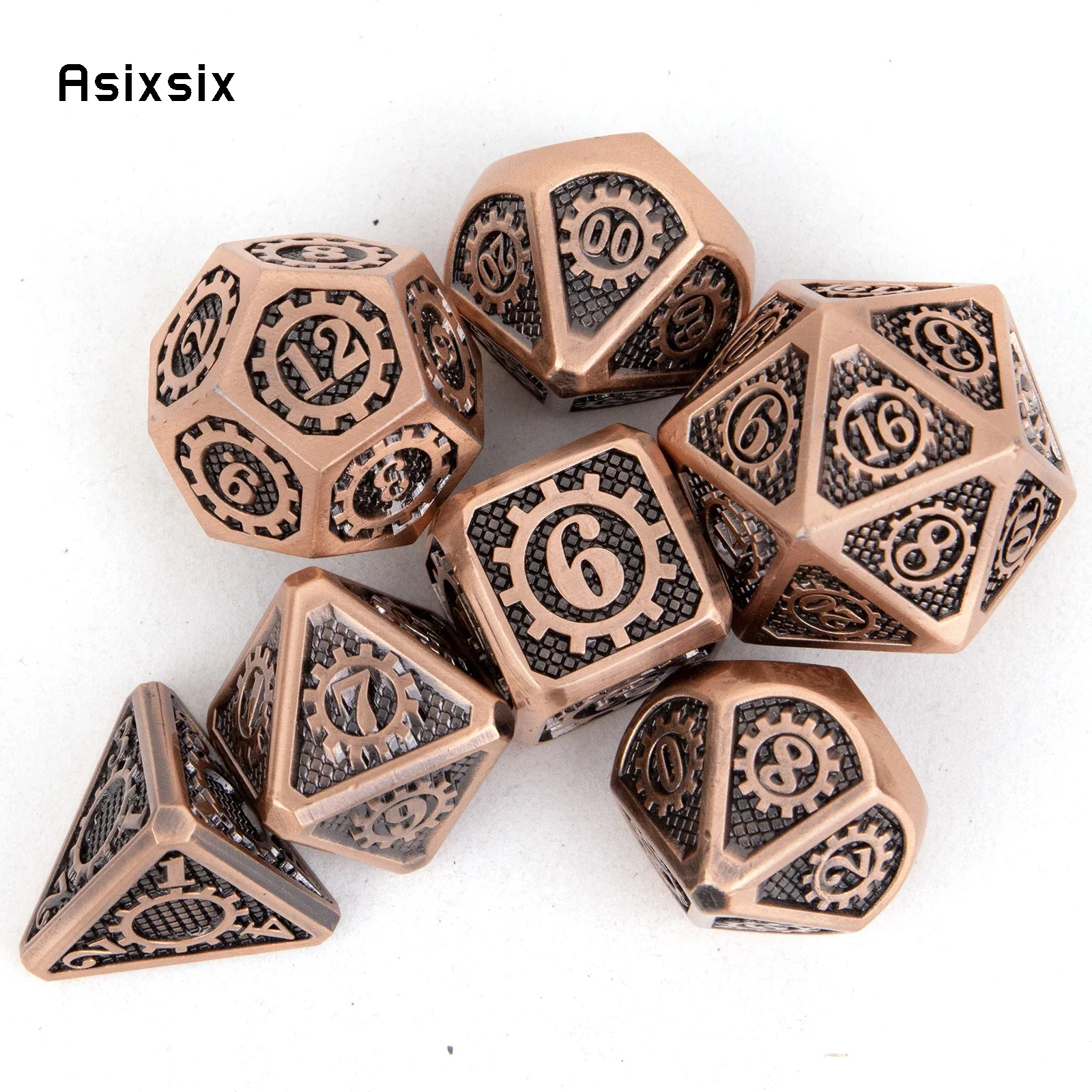 7 Pcs Yellow Black Gear Wheel  - Dice Set Polyhedral review and price