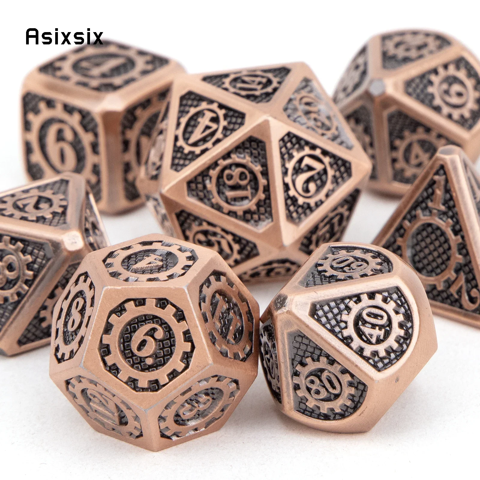 7 Pcs Yellow Black Gear Wheel  - Dice Set Polyhedral review and price