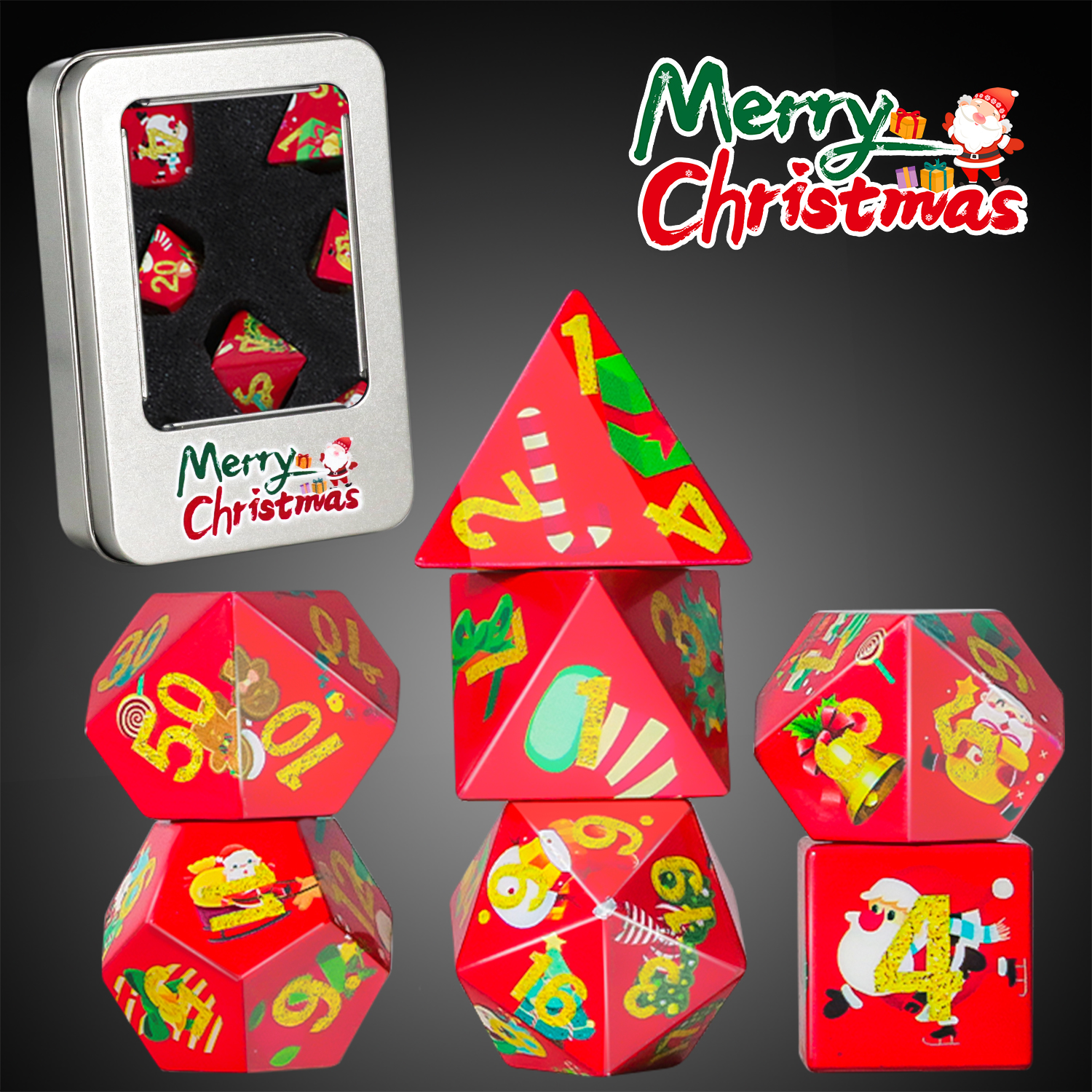 Christmas Dice D20 dice set: E - Dice Set Polyhedral review and price