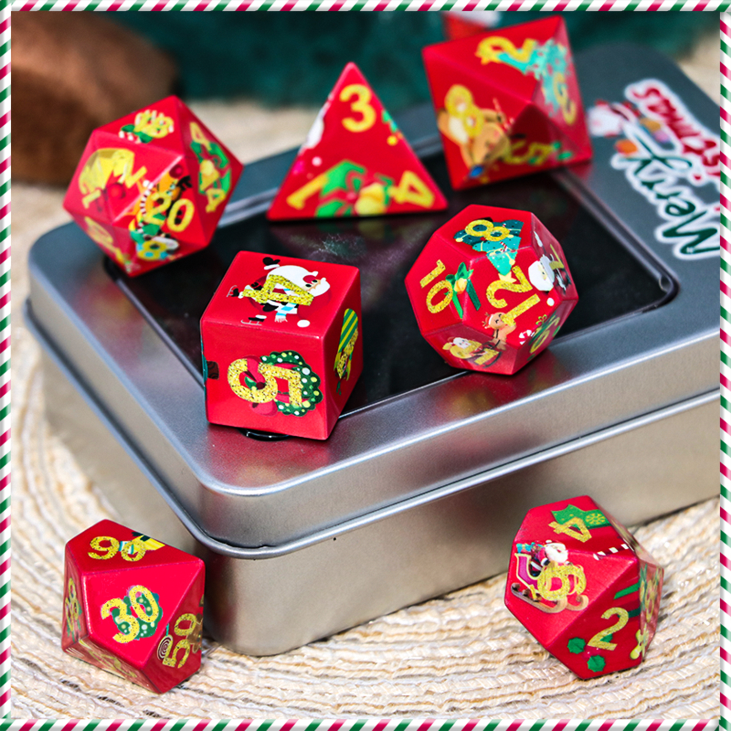 Christmas Dice D20 dice set: E - Dice Set Polyhedral review and price