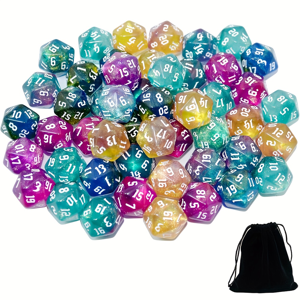D20 Dice Set Two tone glitter/ - Dice Set Polyhedral review and price