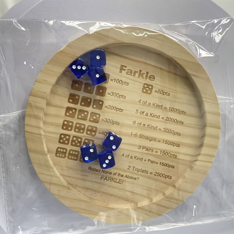 1 Wooden Farkle Dice Tray with - Board Games review and price