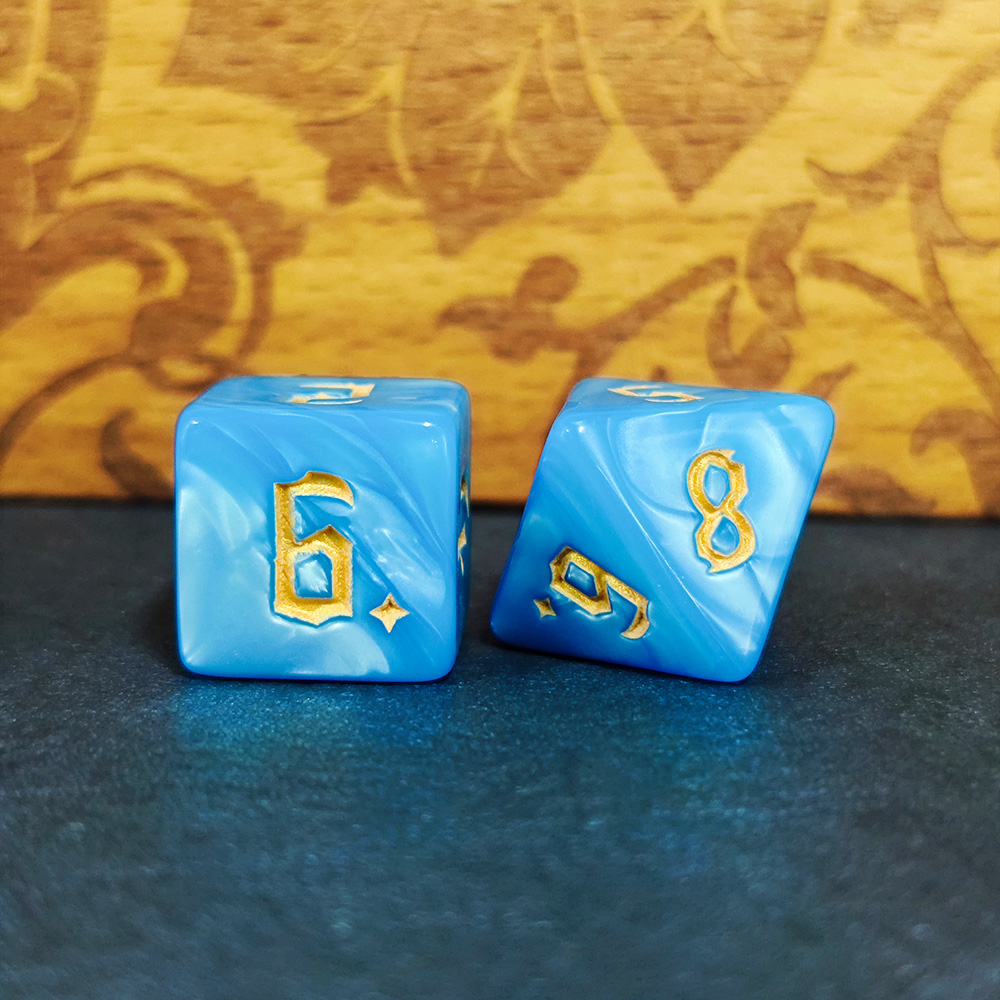 7Pcs Dark Blue Swirl Dice Set, - Dice Set Polyhedral review and price