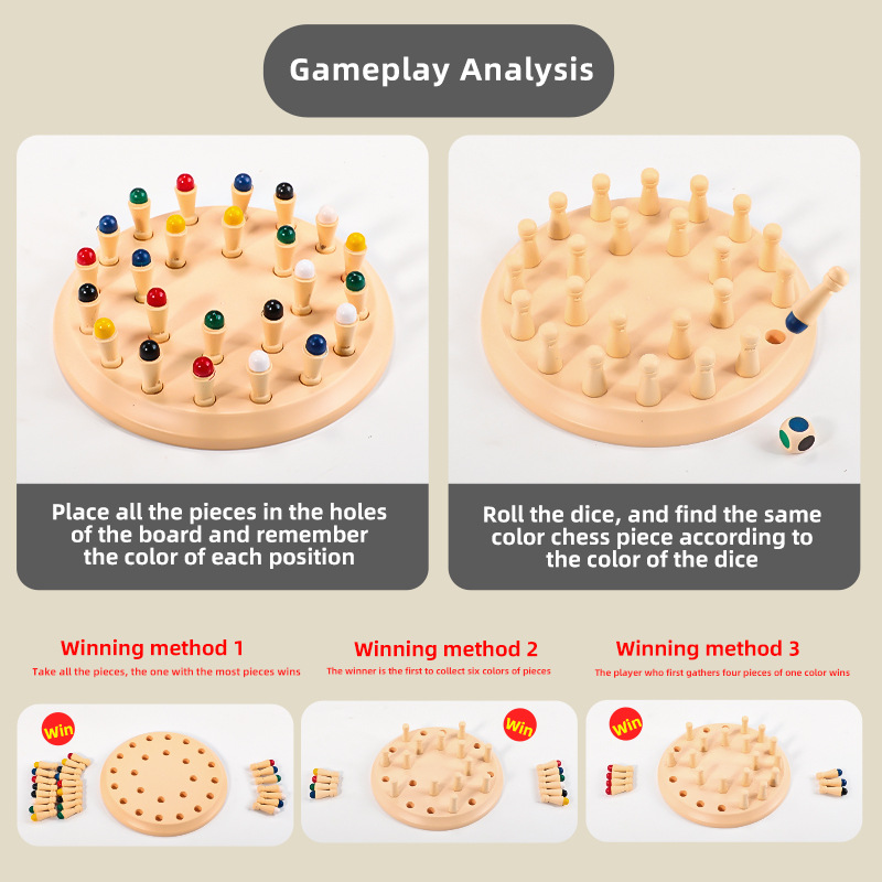 Wooden Memory Match Stick Ches - Board Game Oath review and price