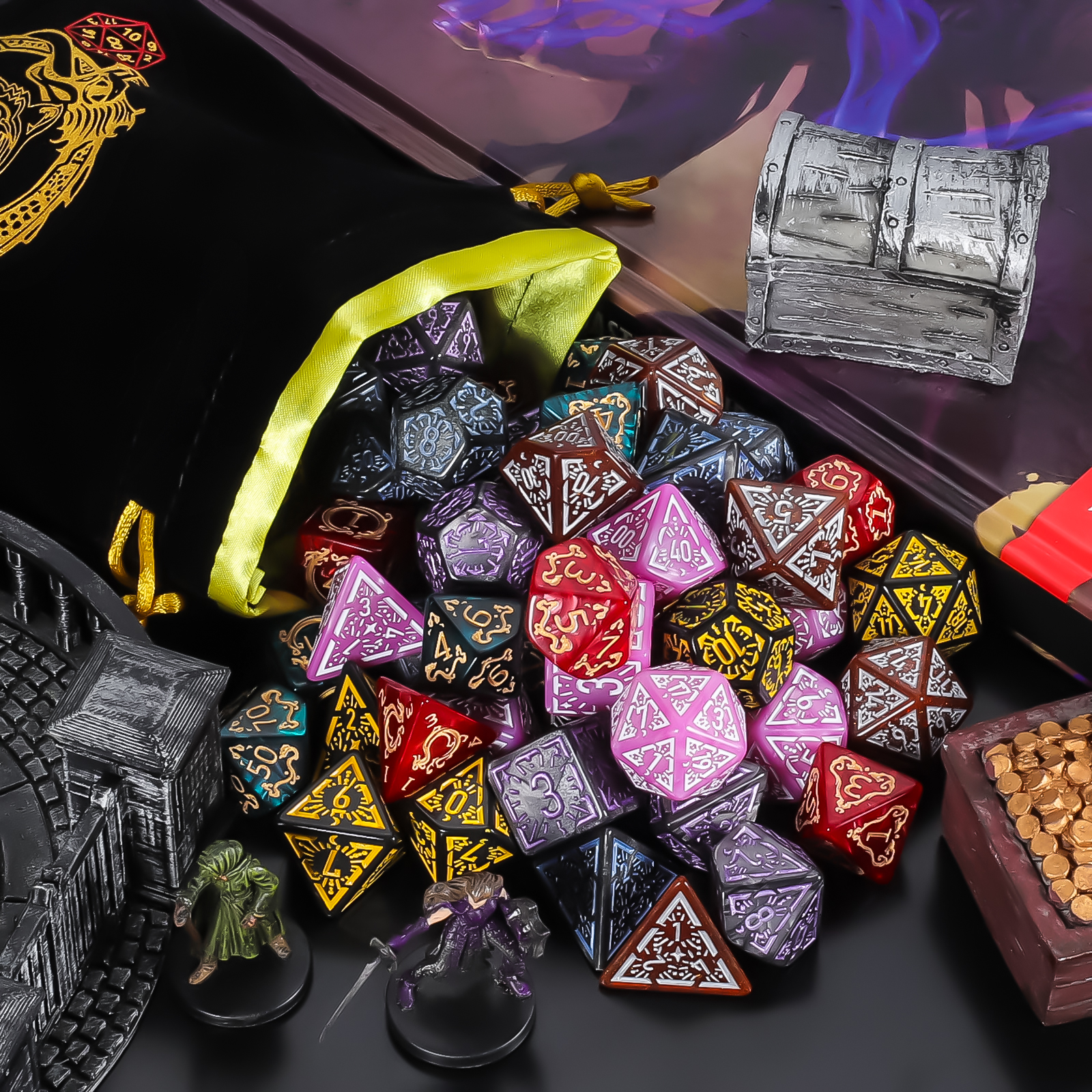 DND Dice Set -7pc carved patte - Dice Set Polyhedral review and price