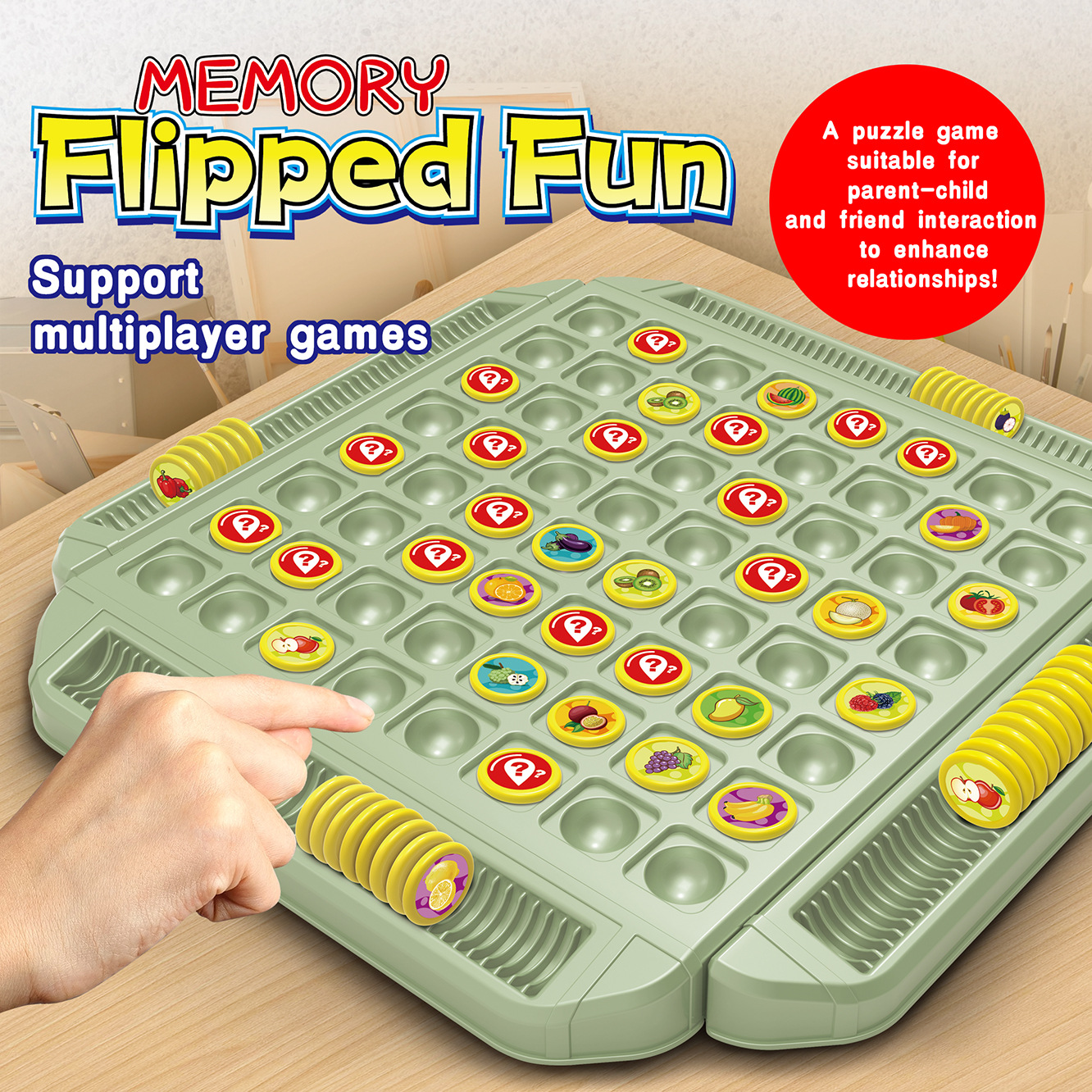 Fruit Flip Chess Memory Match  - Board Game Oath review and price