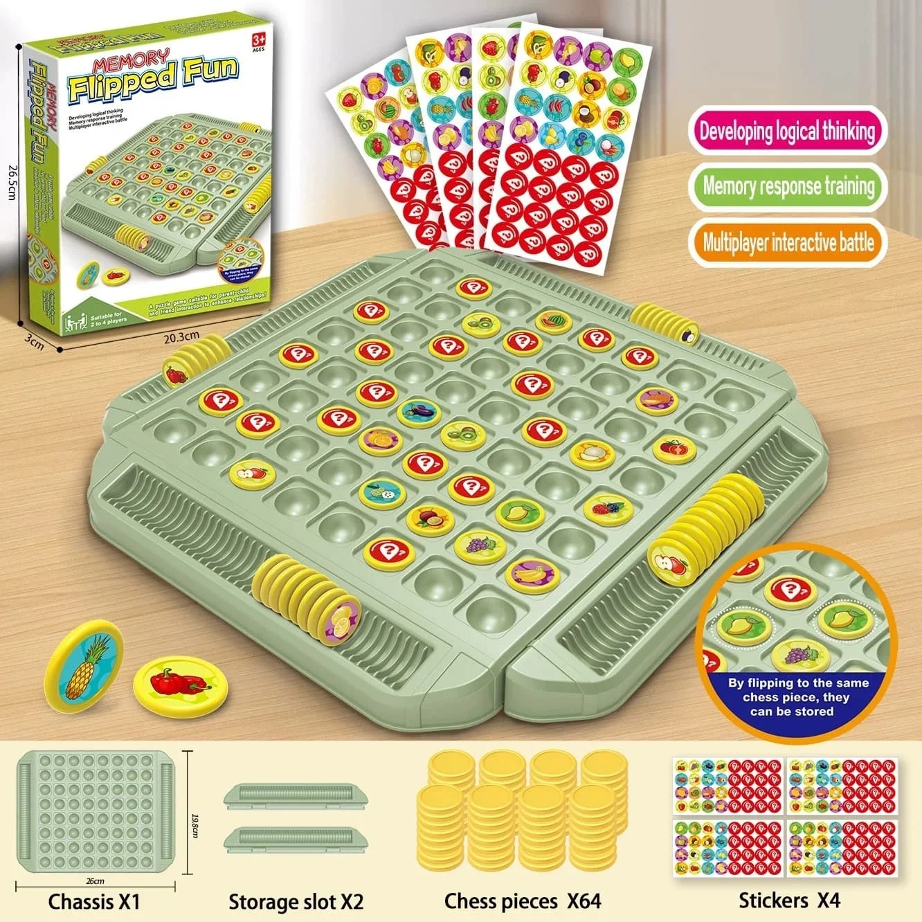 Fruit Flip Chess Memory Match  - Board Game Oath review and price