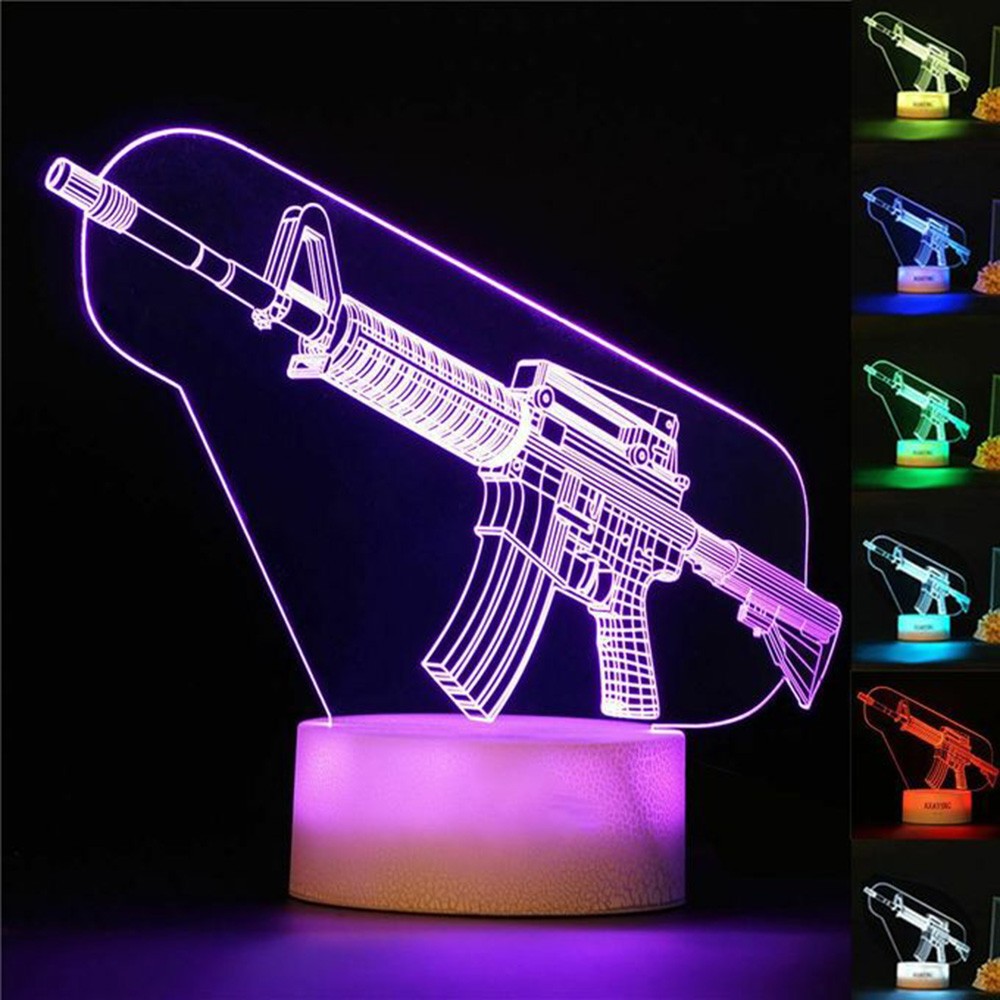 Game Rifle 3d Led Night Light  - Board Game Electronic Table review and price