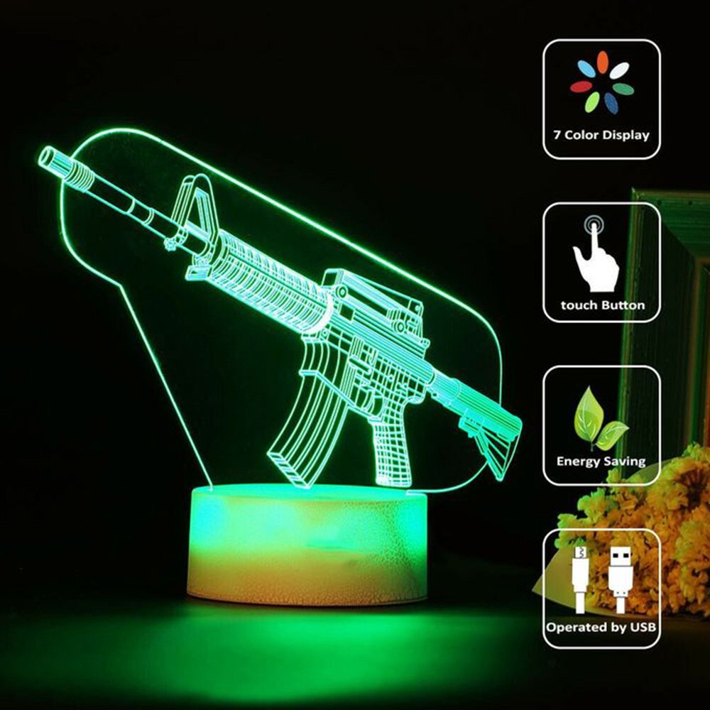 Game Rifle 3d Led Night Light  - Board Game Electronic Table review and price