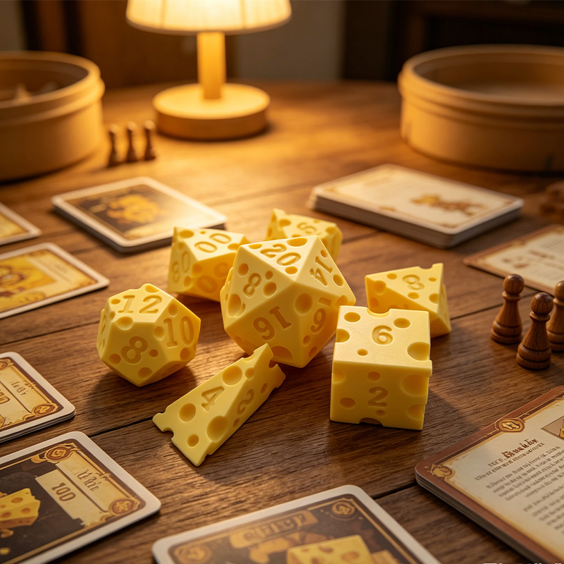 Cheese Polyhedral Dice Set Lay - Board Game Electronic Table review and price