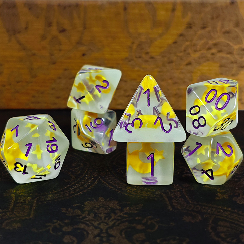 7pcs/set Luminous Polyhedral D - Dice Set Polyhedral review and price