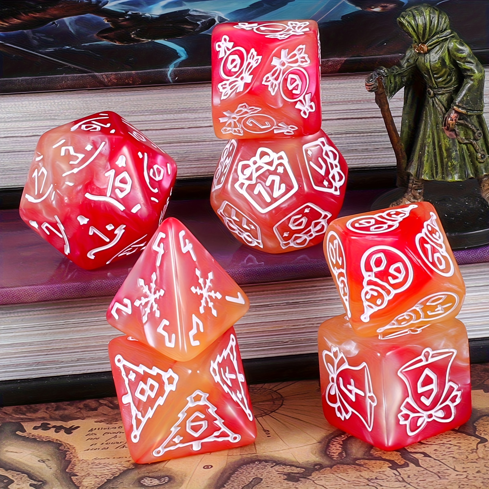 DND Dice Set -7pc Christmas Po - Dice Set Polyhedral review and price