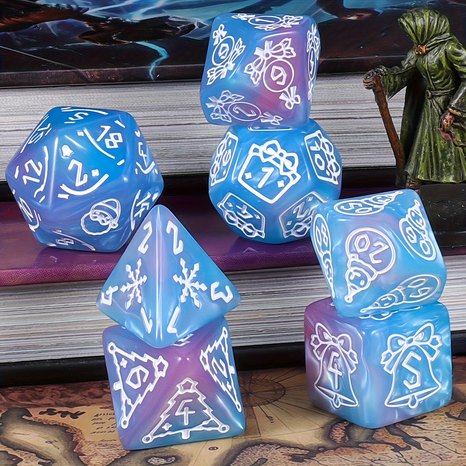 DND Dice Set -7pc Christmas Po - Dice Set Polyhedral review and price